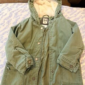 Children's Hooded Winter Coat - Green - Size 5-6